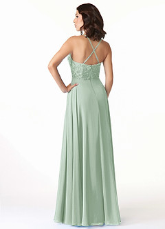 Azazie Sonya Bridesmaid Dresses A-Line V-Neck Lace Lace Floor-Length Dress image5