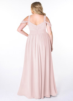 Azazie Lianne Jurken voor bruidsmeisjes Jurk van Chiffon met A-Lijn Off the Shoulder Blozend Roze image8
