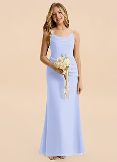 Azazie Nettie Junior Lavender A-Line Pleated Chiffon Dress image5