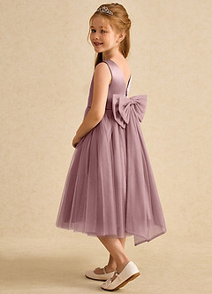 Azazie Winnie Flower Girl Dresses Dusty Rose Ball-Gown Bow Tulle Dress image5