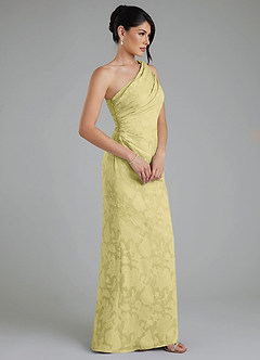 Azazie Akilah Robes à essayer chez vous Robe Sirène en Blumen-Burnout Asymétrique Sorbet Citron image3