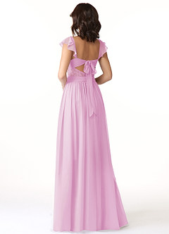 Azazie Lissa Abiti da Damigella Abito A-Line in Chiffon Pizzo Rosa Confetto image5
