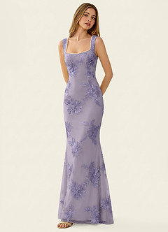 Juliette Pale Purple Lace Beading Mermaid Dress image1
