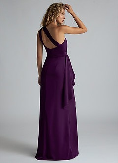 Azazie Maive Robes de demoiselle d'honneur Robe Fourreau en Satin extensible Rayé Grain De Raisin image10