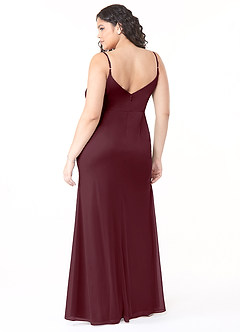 Azazie Deandra Bridesmaid Dresses Cabernet Mermaid Pleated Mesh Dress image7