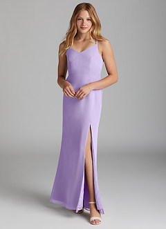 Azazie Becca Junior Lilac Mermaid Chiffon Dress image1