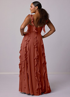 Barbie ♥ Azazie Bridesmaid Dresses Auburn A-Line with Pockets Chiffon Dress image8