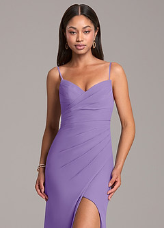 Azazie Yola Bridesmaid Dresses Tahiti Sheath Pleated Chiffon Convertible Dress image2