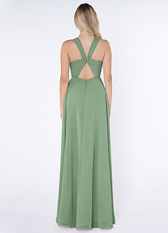 Azazie Jane Bridesmaid Dresses Matcha A-Line V-Neck Pleated Chiffon Dress image2