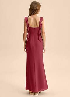 Azazie Jessamine Junior Pomegranate Mermaid Sweetheart Neckline Chiffon Dress image2