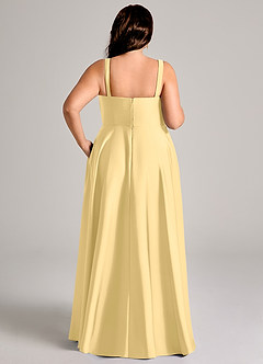 Azazie Shaude Bridesmaid Dresses Butter A-Line Pleated Stretch Satin Dress image13