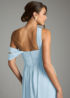 Azazie Kassandra Bridesmaid Dresses Sky Blue A-Line Off the Shoulder Chiffon Dress image7