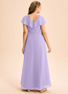 Azazie Lainey Junior Lilac A-Line with Pockets Chiffon Dress image2