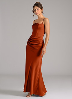 Azazie Debby Bridesmaid Dresses Paprika Mermaid Strapless Stretch Satin Convertible Dress image6