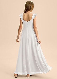 Azazie Carmin Junior Linia A Marszczony Szyfon Długość podłogi Młodsza druhna Sukienka image2