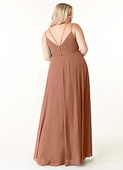 Azazie Janine Bridesmaid Dresses Bronzer A-Line V-Neck Chiffon Dress image7