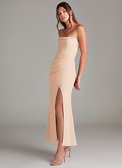 Azazie Leonis Abiti da Damigella Abito Convertibile Sirena in Chiffon Senza Cinturino Rosa Inglese image3