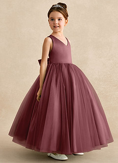 Azazie Peanut Flower Girl Klänningar Klänning A-Line i Tyll Rem image2