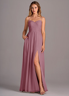 Azazie Joni Final Sale Vintage Mauve A-Line Strapless Chiffon Convertible Dress image4