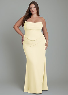 Azazie Sorrel Abiti da Damigella Abito Sirena in Chiffon Corsetto Sorbetto Al Limone image16