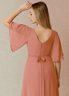 Azazie Cierra Final Sale MAI TAI A-Line V-Neck Chiffon Dress image8