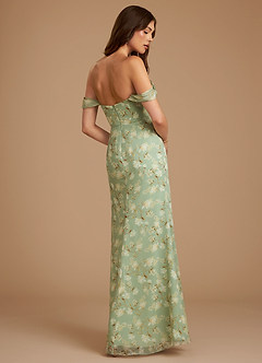 Azazie Saige Bridesmaid Dresses Agave Bloom Floral A-Line Off the Shoulder Bloom Convertible Dress image2