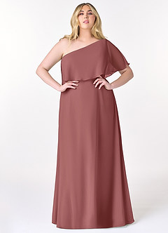 Azazie Lizzy Jurken voor bruidsmeisjes Jurk van Chiffon met A-Lijn One-Shoulder Amethist image8