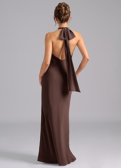 Azazie Velli Bridesmaid Dresses Ganache Mermaid High Neck Chiffon Dress image2