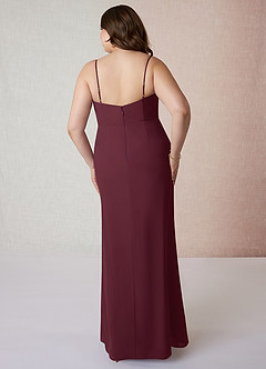 Azazie Tayla Bridesmaid Dresses Cabernet Sheath Square Neckline Chiffon Dress image7