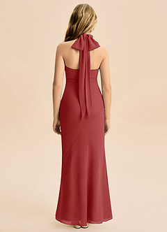 Azazie Velli Junior Meerjungfrau-Linie Hoher Kragen Chiffon Kleid Rost image2