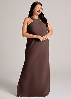 Azazie Doretta Bridesmaid Dresses Ganache Mermaid Pleated Chiffon Dress image5