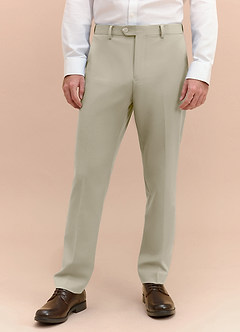 front James Tan Structured Stretch Dress Pants
