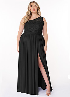 Azazie Demi Bridesmaid Dresses A-Line One Shoulder Chiffon Floor-Length Dress image7