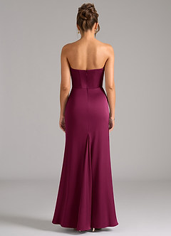 Azazie Debby Bridesmaid Dresses Red Plum Mermaid Strapless Stretch Satin Convertible Dress image7