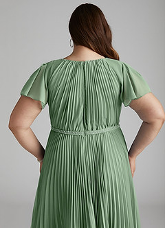 Azazie Kara Modest Bridesmaid Dresses A-Line Pleated Chiffon Floor-Length Dress image14