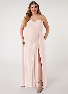 Azazie Arabella Allure Vestidos de damas de honor Vestido de Pétalo De Rosa de Gasa de Corte en A Convertible con Escote de Corazón image8