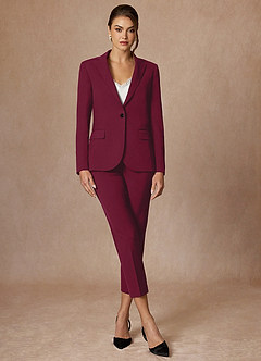 Kennedy Burgundy Refined Weave Performance Pants Suit