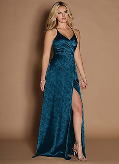 Adelin Navy Black Open Back Maxi Dress image2