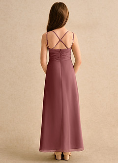 Azazie Zaida Girls Formal Flower Girl Dresses Amethyst A-Line Pleated Chiffon Dress image2