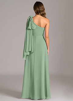 Azazie Tella Bridesmaid Dresses Matcha A-Line One Shoulder Chiffon Dress image7