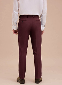 front Ethan Cabernet Refined Weave Dress Pants