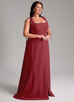 Azazie Debra Bridesmaid Dresses Pomegranate A-Line with Pockets Chiffon Convertible Dress image12