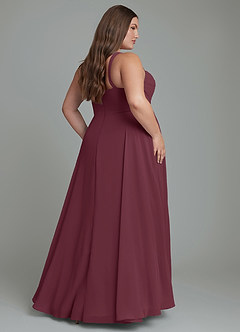Azazie Shaude Bridesmaid Dresses Cabernet A-Line Pleated Chiffon Dress image7