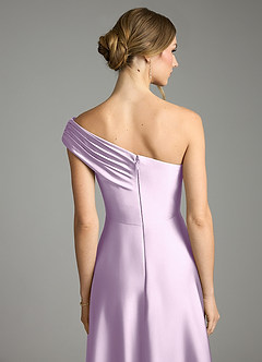 Azazie Melanie Suknie dla druhen Linia A Zza ramienia Satyna elastyczna Do ziemi Sukienka image2