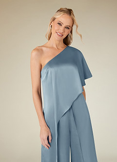Azazie Hagretta Mother of the Bride Dresses Dusty Blue Jumpsuit/Pantsuit Stretch Satin Dress image5