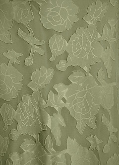 Azazie Kieryn Bridesmaid Dresses Pistachio Mermaid Pleated Floral Burnout Dress image13