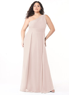 Azazie Dallas Jurken voor bruidsmeisjes Jurk van Chiffon met A-Lijn One-Shoulder Rozenblaadje image6