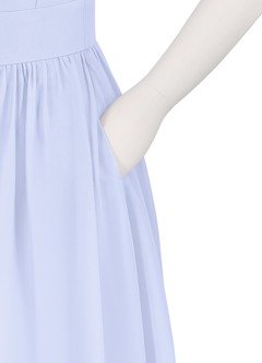 Azazie Molly Junior Robe Trapèze en Mousseline de soie Plissée Lavande image10