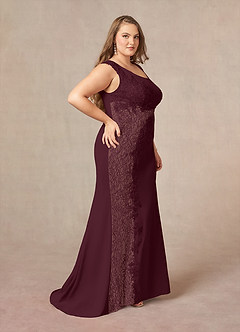Azazie Juliane Abiti per la Madre della Sposa Abito Sirena in Pizzo Lustrini Cabernet image9