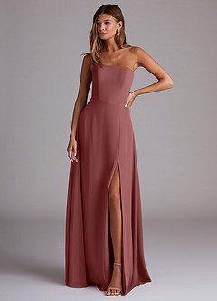 Azazie Wren Bridesmaid Dresses Amethyst A-Line Side Slit Chiffon Convertible Dress image1